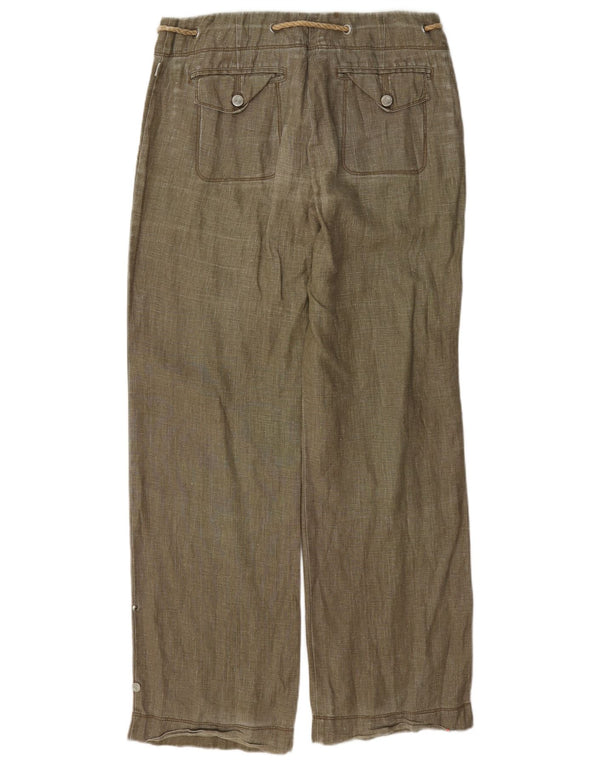 Cerruti 1881 Dame Loose Fit Bukser IT 42 Medium W30 L32 Grøn hør