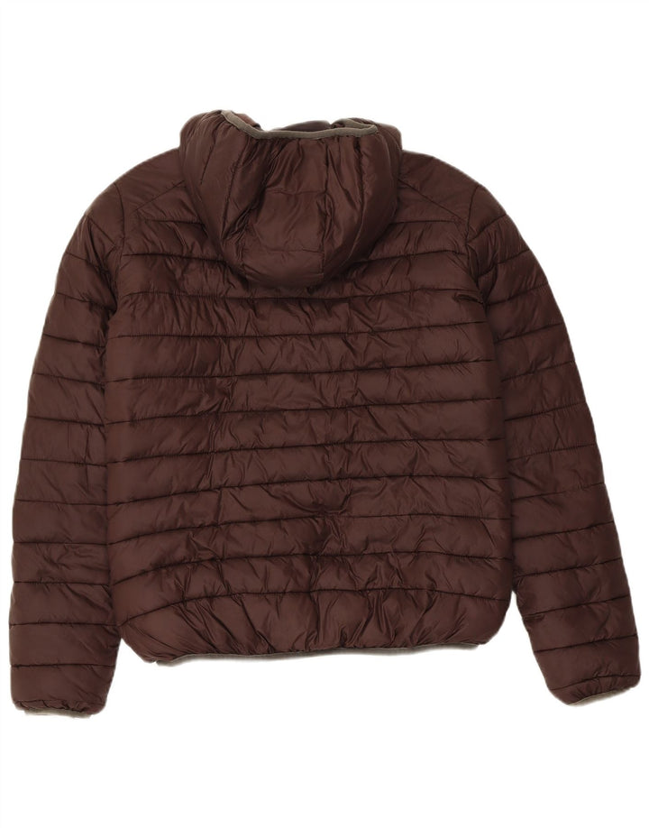 Invicta Herre Hætte Vendbar Polstret Jakke UK 36 Lille Brun Polyester