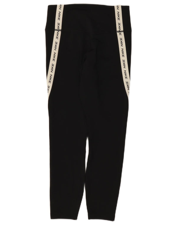 Nike Dame Dri Fit Graphic Crop Leggings UK 8 Small Black Colourblock