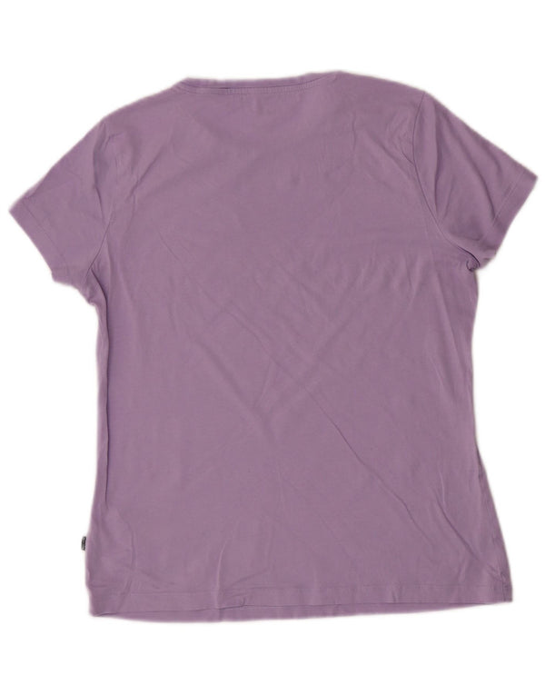 Puma Grafisk T-Shirt Top UK 14 Medium Lilla Bomuld