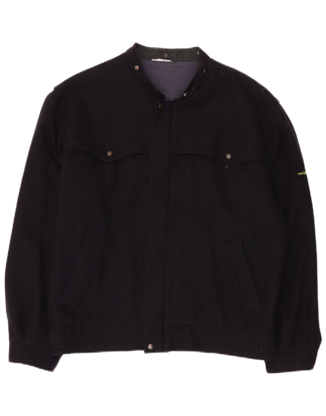 Navigare Herre Utility Jacket UK 42 XL Navy Blue Wool