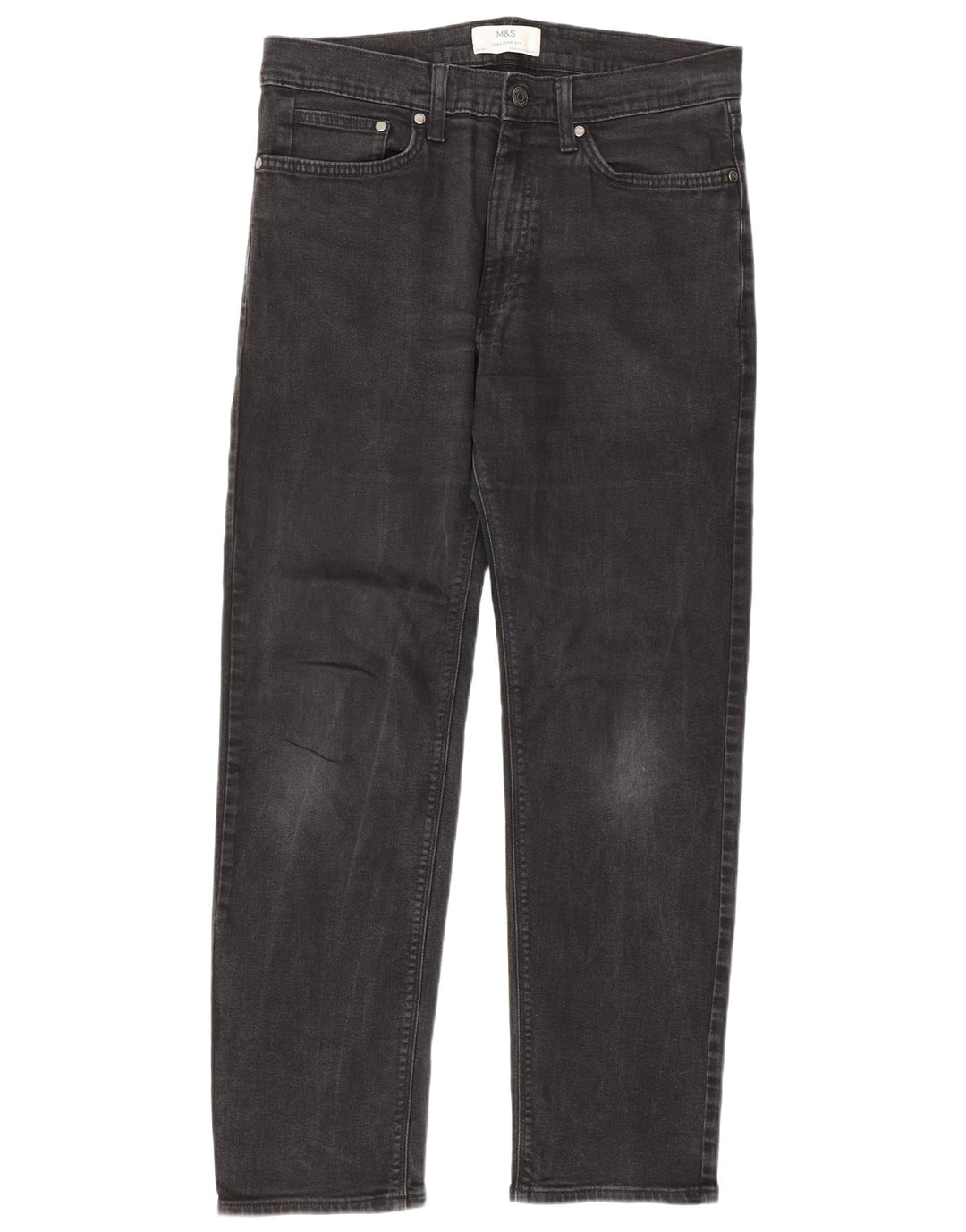Marks & Spencer Straight Jeans til mænd W32 L31 Grå bomuld