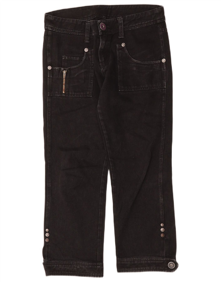 Iceberg Dame Straight Cropped Jeans W29 L25 Sort Bomuld