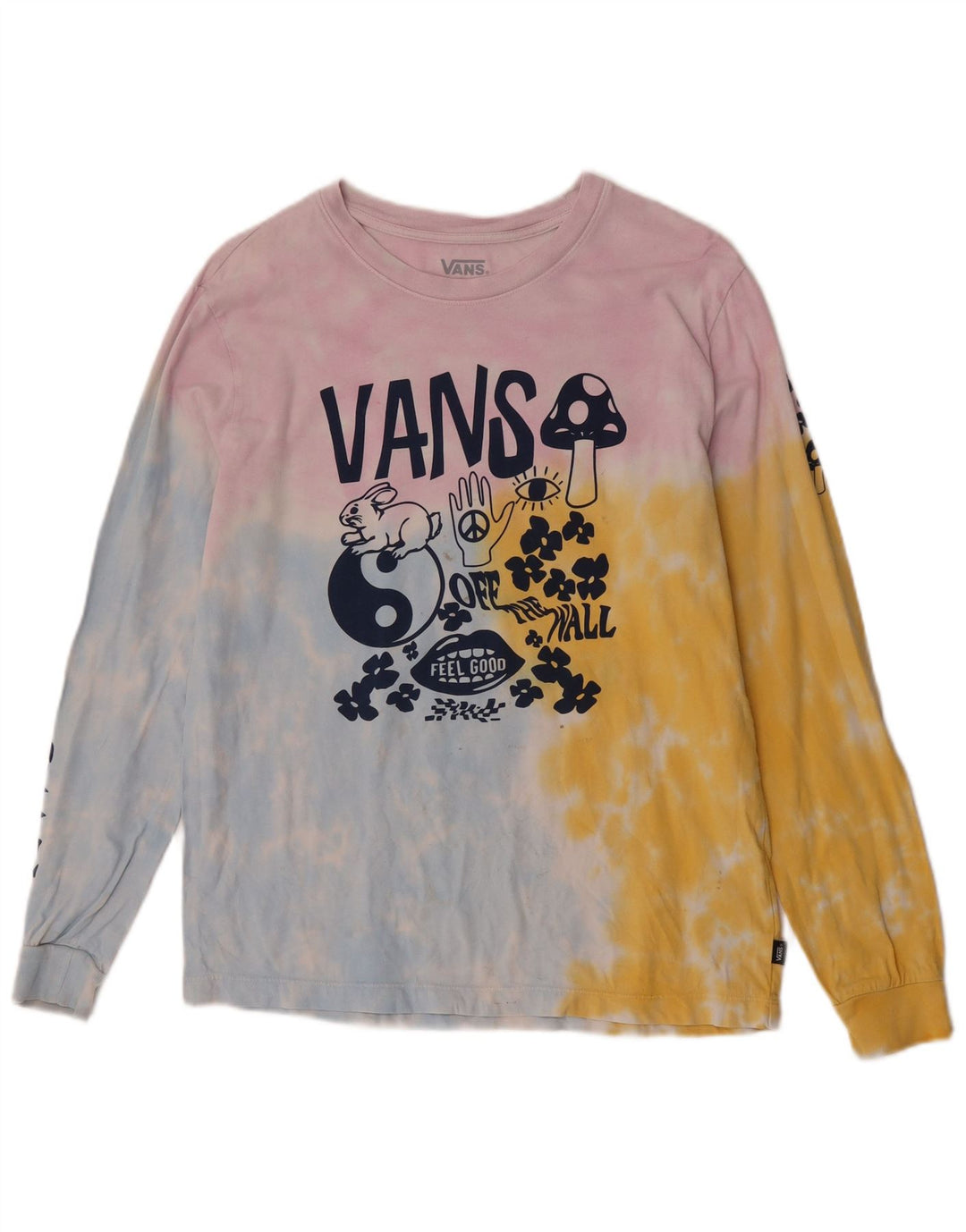 Vans Dame Grafisk Top Langærmet UK 14 Medium Multicolored Tie Dye