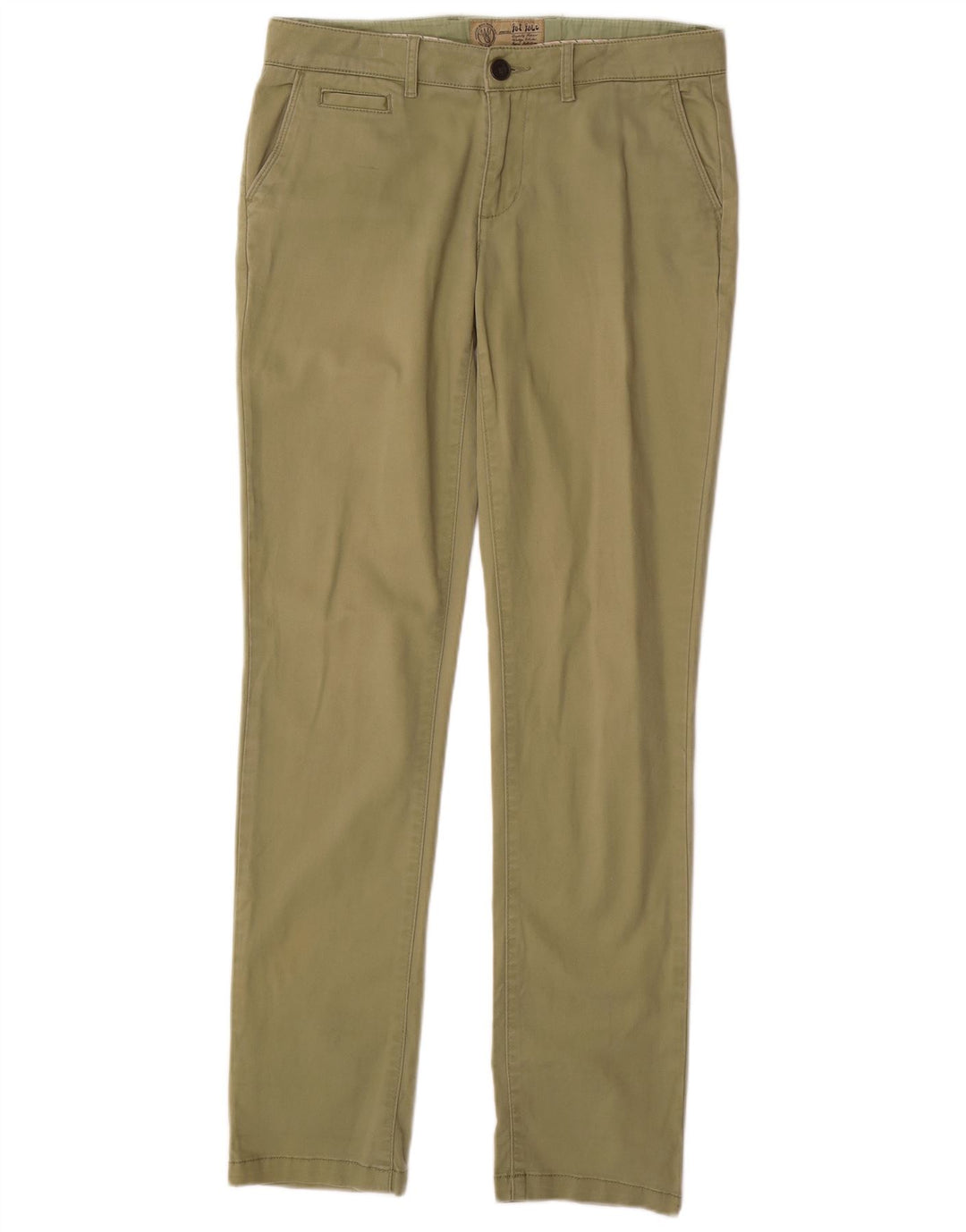 FAT FACE Dame Slim Chino Bukser UK 10 Small W32 L32 Khaki Bomuld
