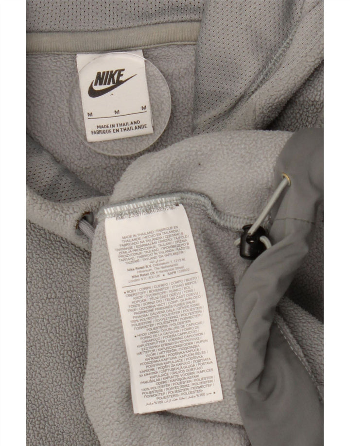 Nike Herre grafisk fleecetrøje med hætte mellemgrå polyester