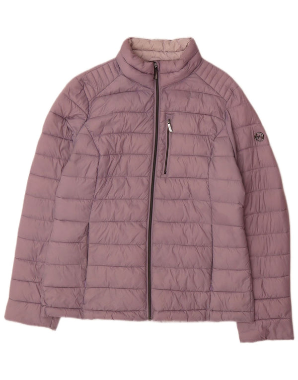 Michael Kors Dame Polstret Jakke UK 14 Medium Lilla Nylon