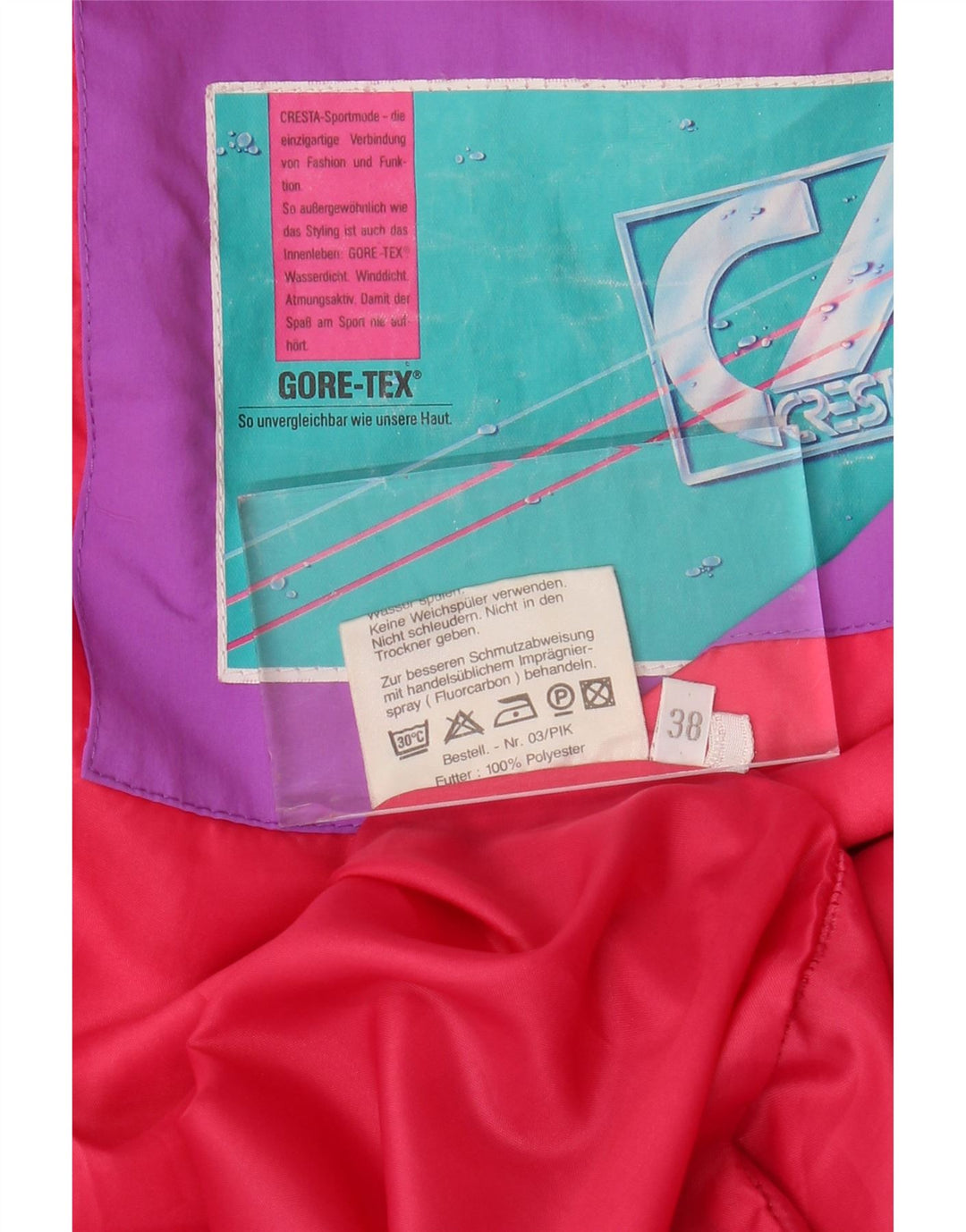 CRESTA Gore-Tex oversized polstret frakke til kvinder EU 38 medium lilla polyester