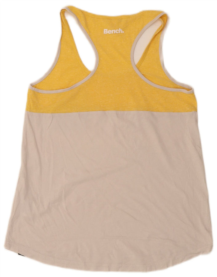 Bænk damevest Top UK 12 Medium Gul Colourblock Bomuld