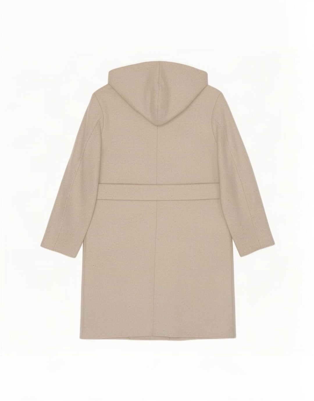 Zara Dame Hooded Oversized Dobbeltradet Frakke UK 10 Small Beige