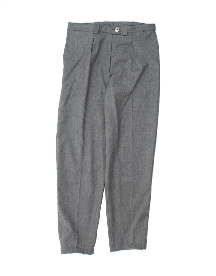 VINTAGE Womens Pegged Suit Trousers W30 L30 Grey Wool Vintage Vintage and Second-Hand Vintage from Messina Hembry 