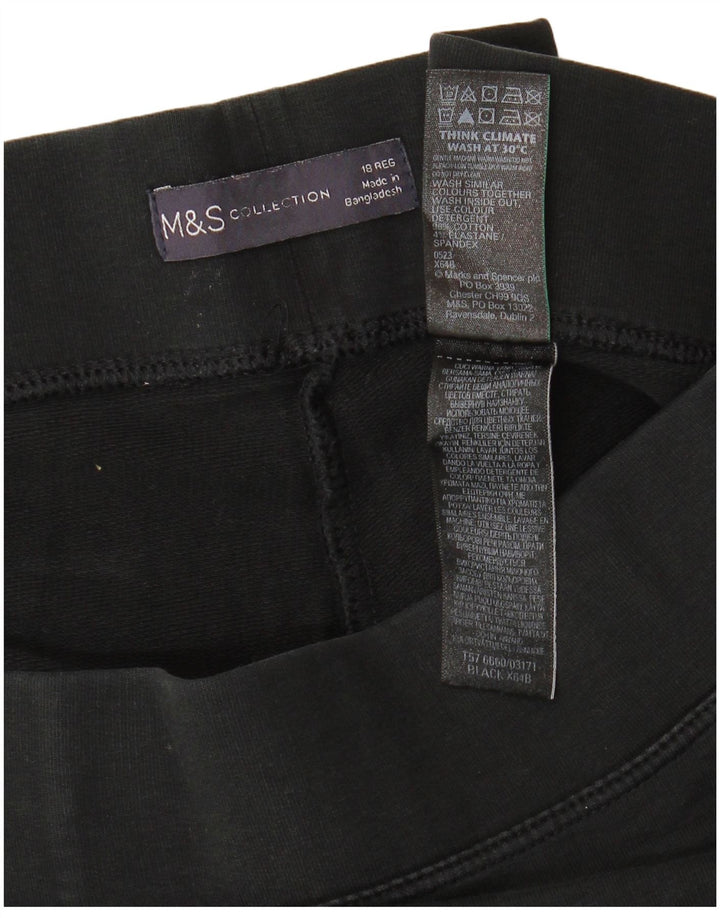 MARKS & SPENCER Dame Leggings UK 18 XL Sort Bomuld
