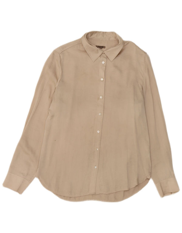 Jigsaw Womens Shirt UK 12 Medium  Beige Polyester
