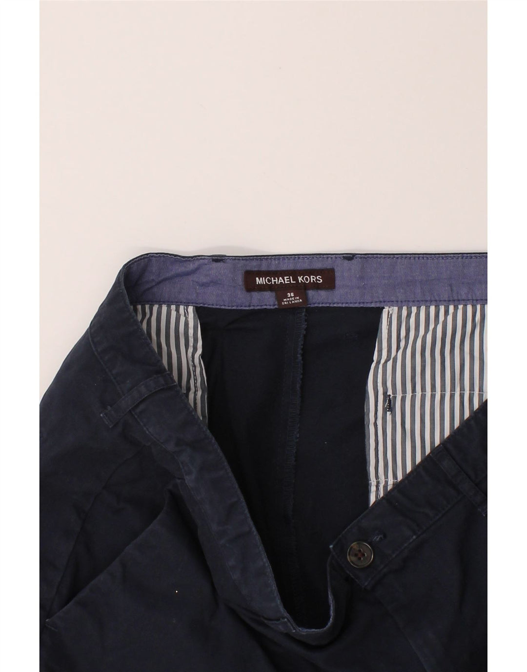 MICHAEL KORS Mens Chino Shorts W36 Large Navy Blue Cotton Vintage Michael Kors and Second-Hand Michael Kors from Messina Hembry 