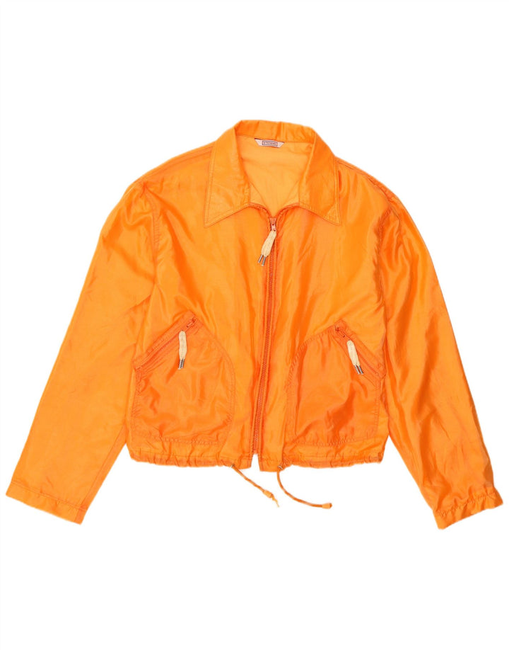 Stefanel Womens Bomber Jacket UK 14 Medium Orange Polyamid