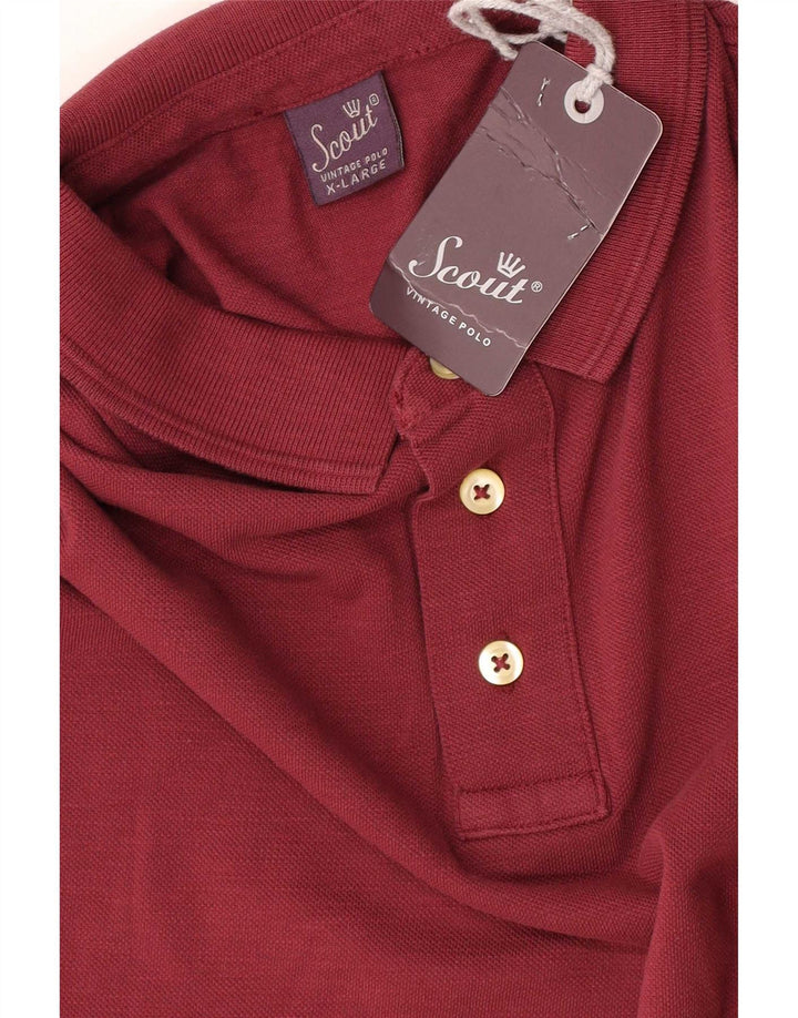 Scout herre poloshirt XL rødbrun bomuld