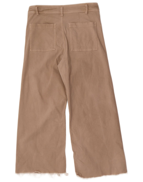 Zara Womens The Marine Casual Bukser med brede ben EU 44 Large W34 L28 Beige