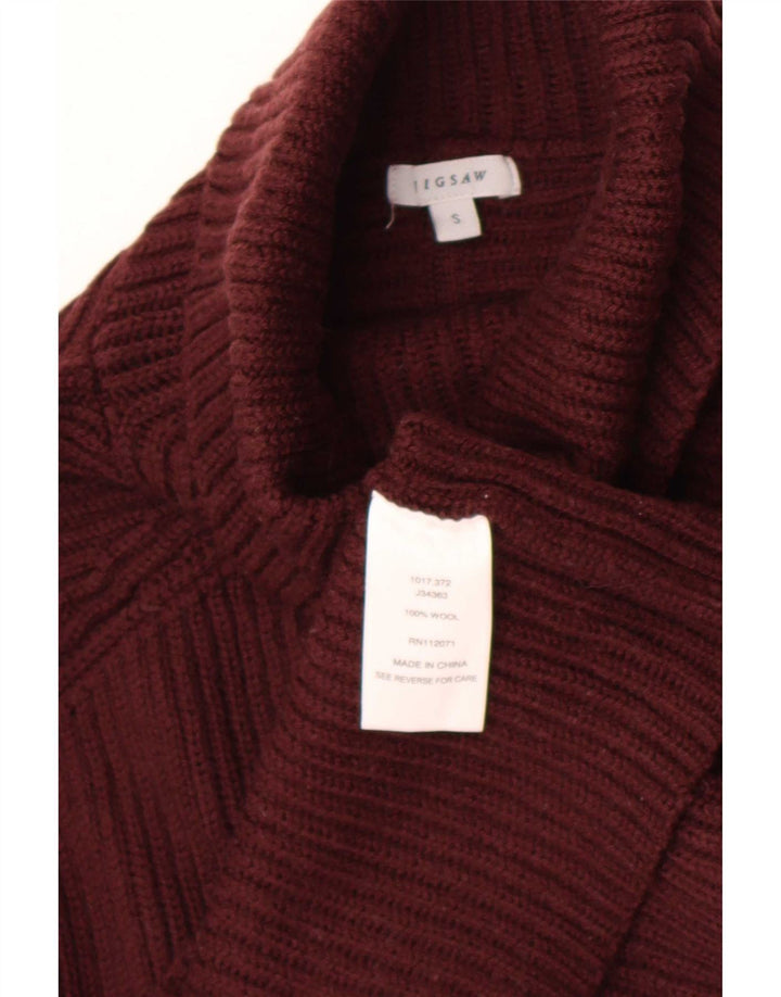 Jigsaw Dame Roll Neck Jumper Sweater UK 10 Small Burgundy Wool