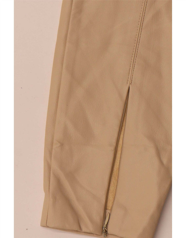 Zara Dame Skinny Læderbukser Medium W28 L28 Beige