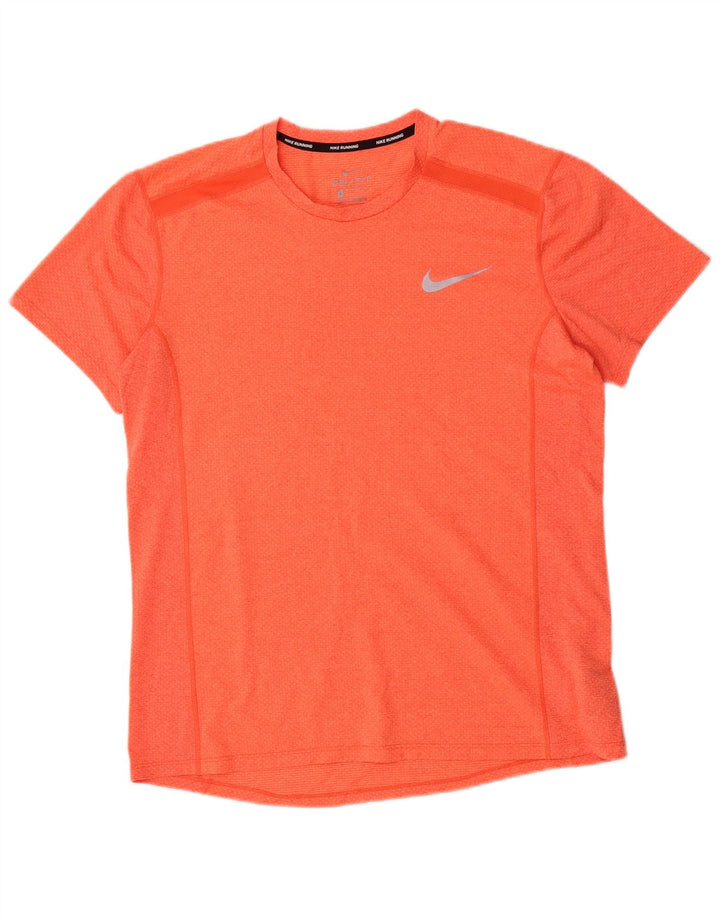 Nike Herre Running Kortærmet Grafisk T-Shirt Top Stor Orange Polyester