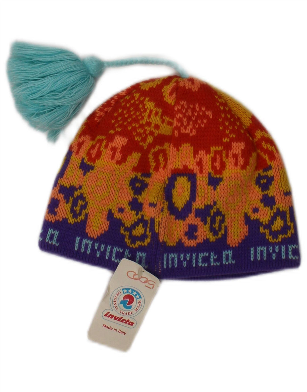 Invicta Womens Grafisk Strik Bobble Hat One Size Orange Akryl