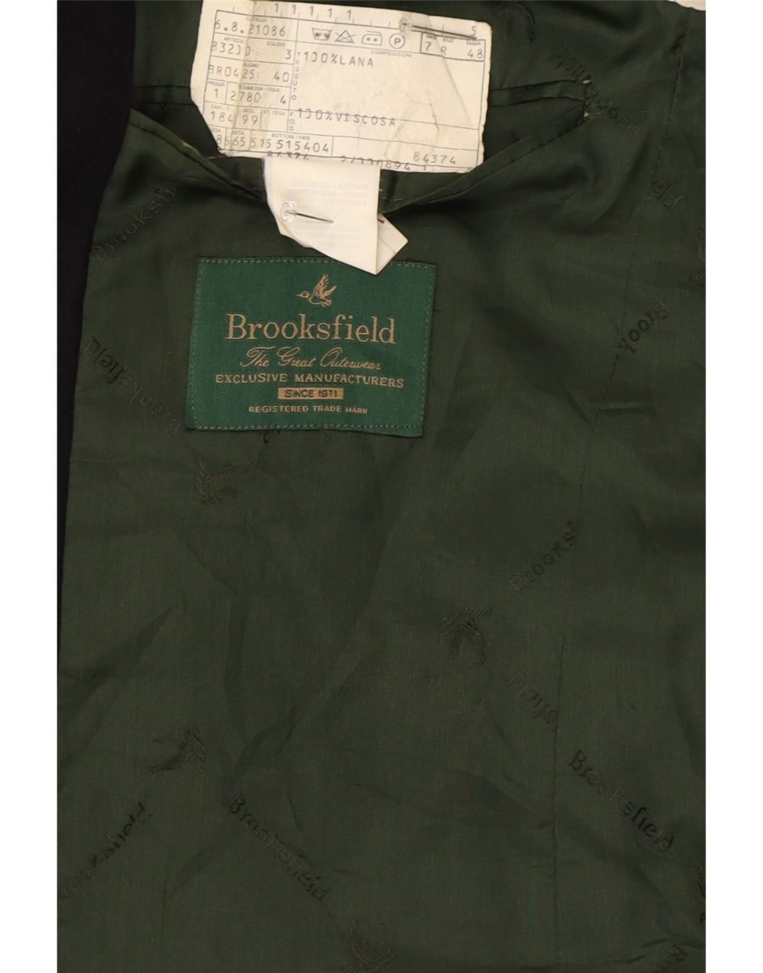 Brooksfield Herre 2-knaps blazerjakke IT 48 Medium Sort Uld