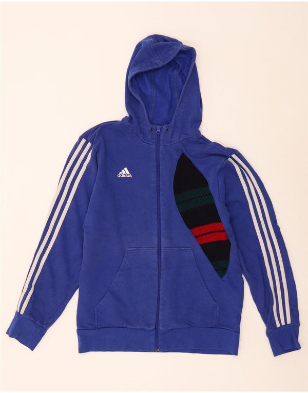 Adidas Hættetrøje med lynlås til mænd Medium Blue Colourblock Bomuld