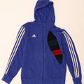 Adidas Hættetrøje med lynlås til mænd Medium Blue Colourblock Bomuld