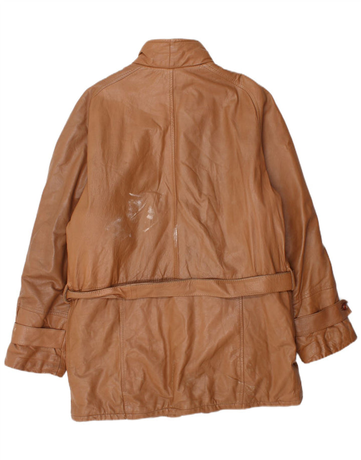 Vintage Læderfrakke til mænd IT 50 Stor brunt læder