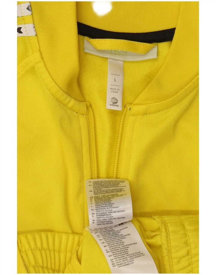 ADIDAS træningsdragt topjakke til kvinder UK 16 Stor gul polyester