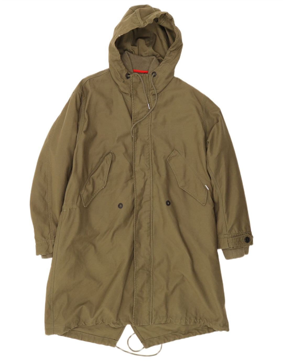 Diesel Herre Hooded Parka Jacket UK 38 Medium Khaki