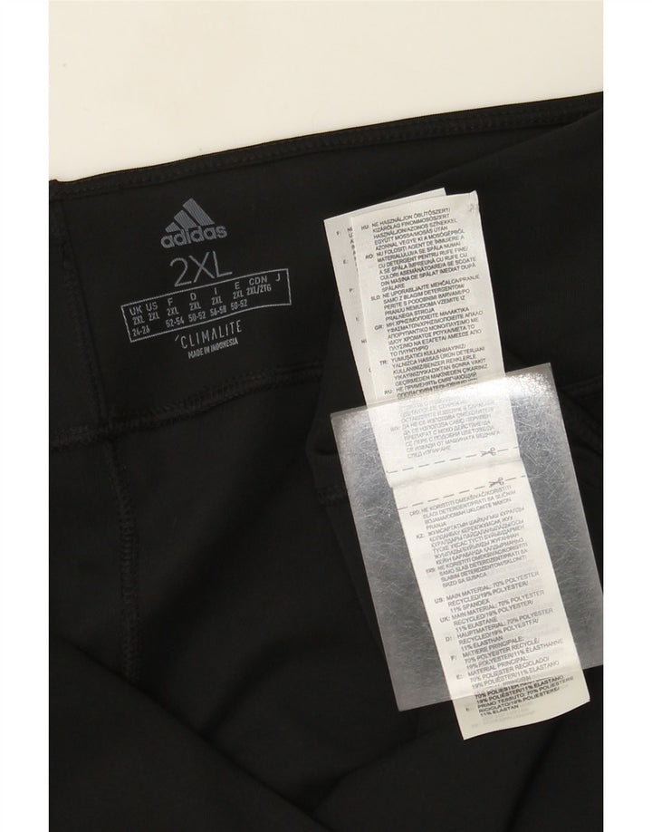 Adidas Dame Climalite Capri Leggings UK 24/26 2XL Sort Polyester