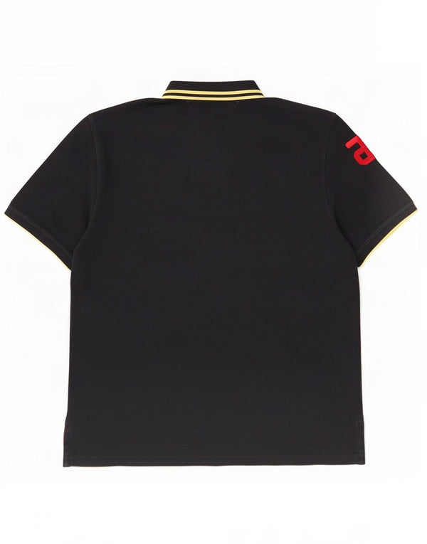 Tommy Hilfiger Herre grafisk poloshirt 2XL sortstribet bomuld