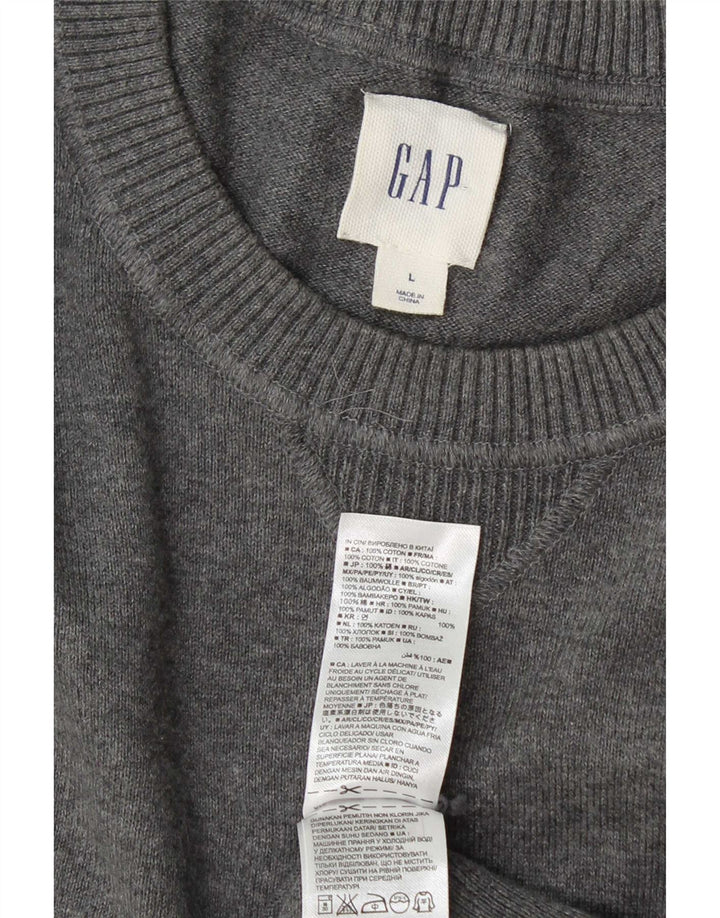 Gap Herre Crew Neck Jumper Sweater Stor Grå Bomuld