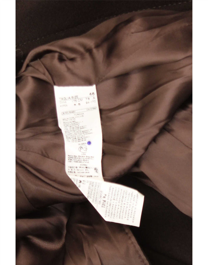 Benetton Dame Overfrakke IT 46 Stor Brun Uld