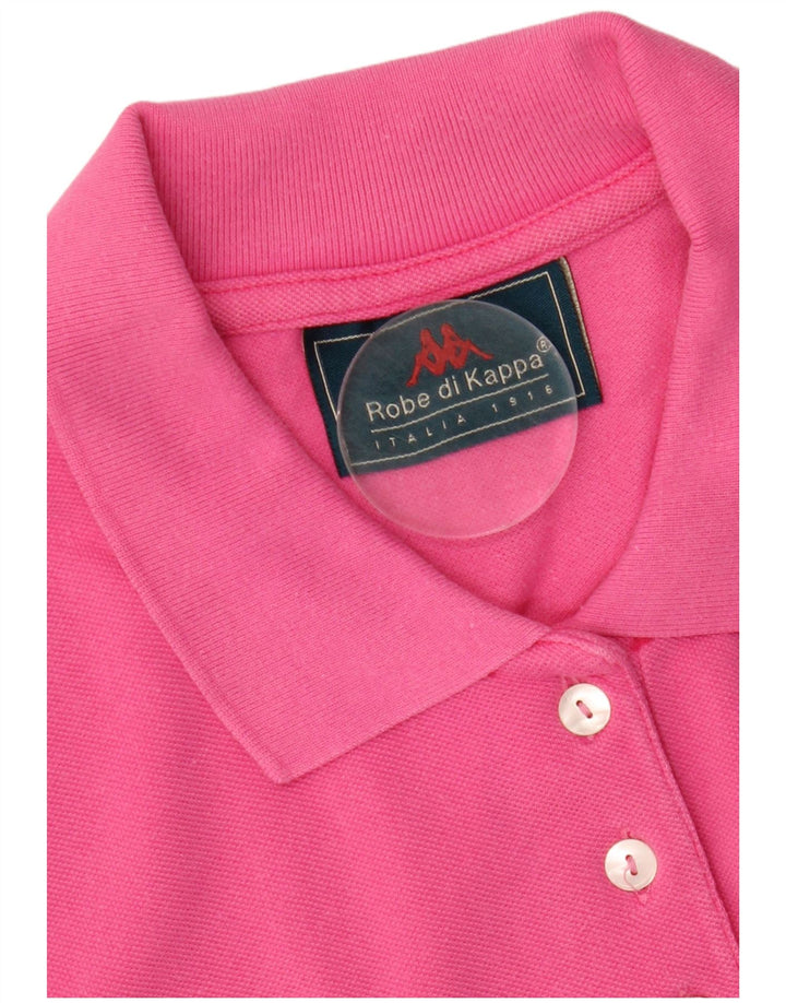 KAPPA Dame Polo Shirt UK 14 Medium Pink Bomuld