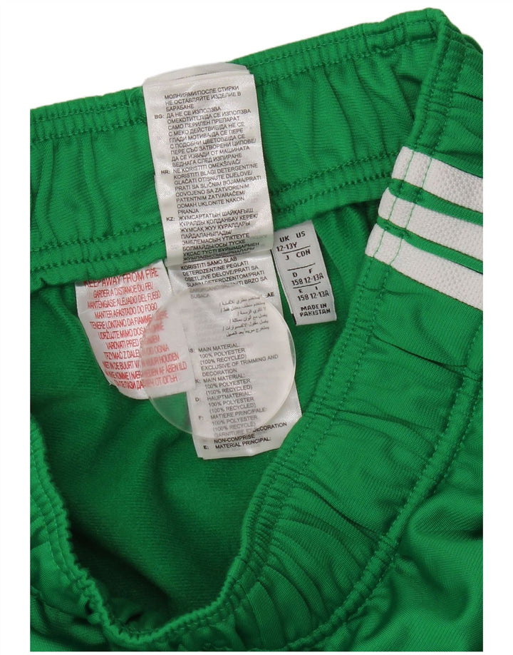 Adidas Drenge Træningsdragt Bukser Joggers 12-13 År Grøn Polyester