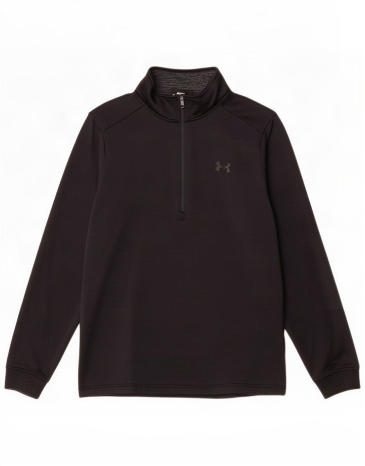 Under Armour Herre Cold Gear Zip Neck Pullover Træningsdragt Top Lille Sort