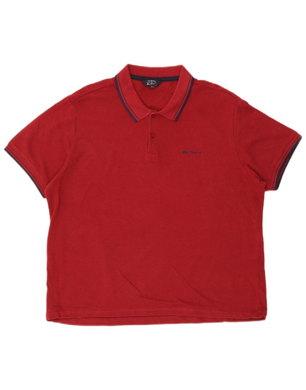 Ben Sherman herre poloshirt XL Bourgogne bomuld