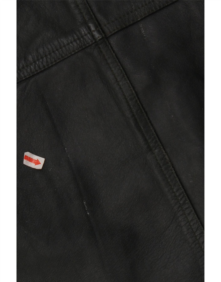 VINTAGE Lædervest til mænd IT 56 2XL Khaki Læder