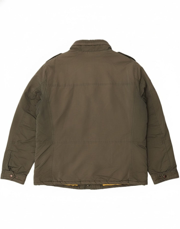 Hackett Herre Hooded Utility Jacket UK 42 XL Khaki Cotton