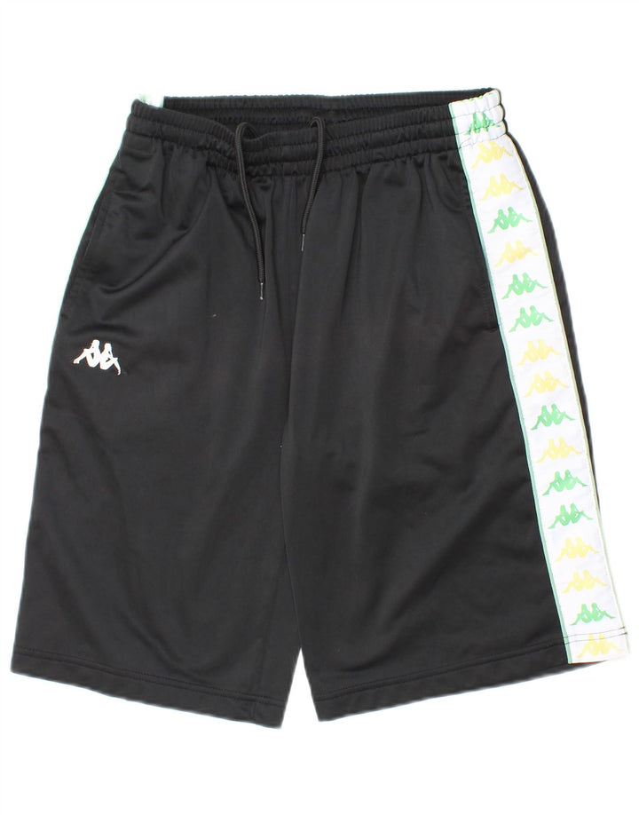 KAPPA Grafiske sportsshorts til mænd Small Black Colourblock Polyester