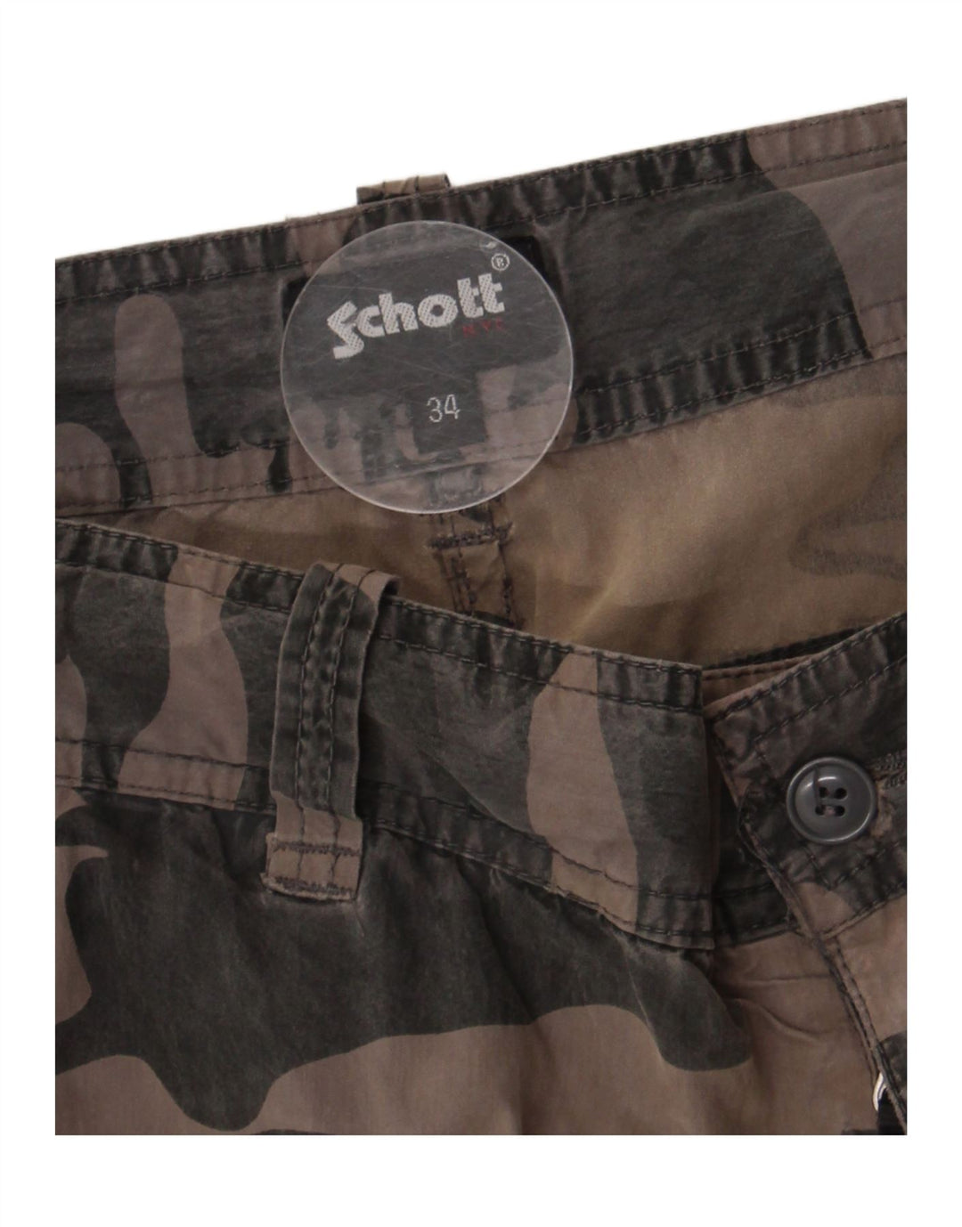 Schott Herre Cargo Shorts W34 Stor Brun Camouflage
