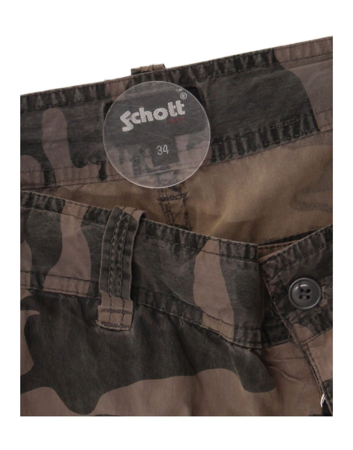 Schott Herre Cargo Shorts W34 Stor Brun Camouflage
