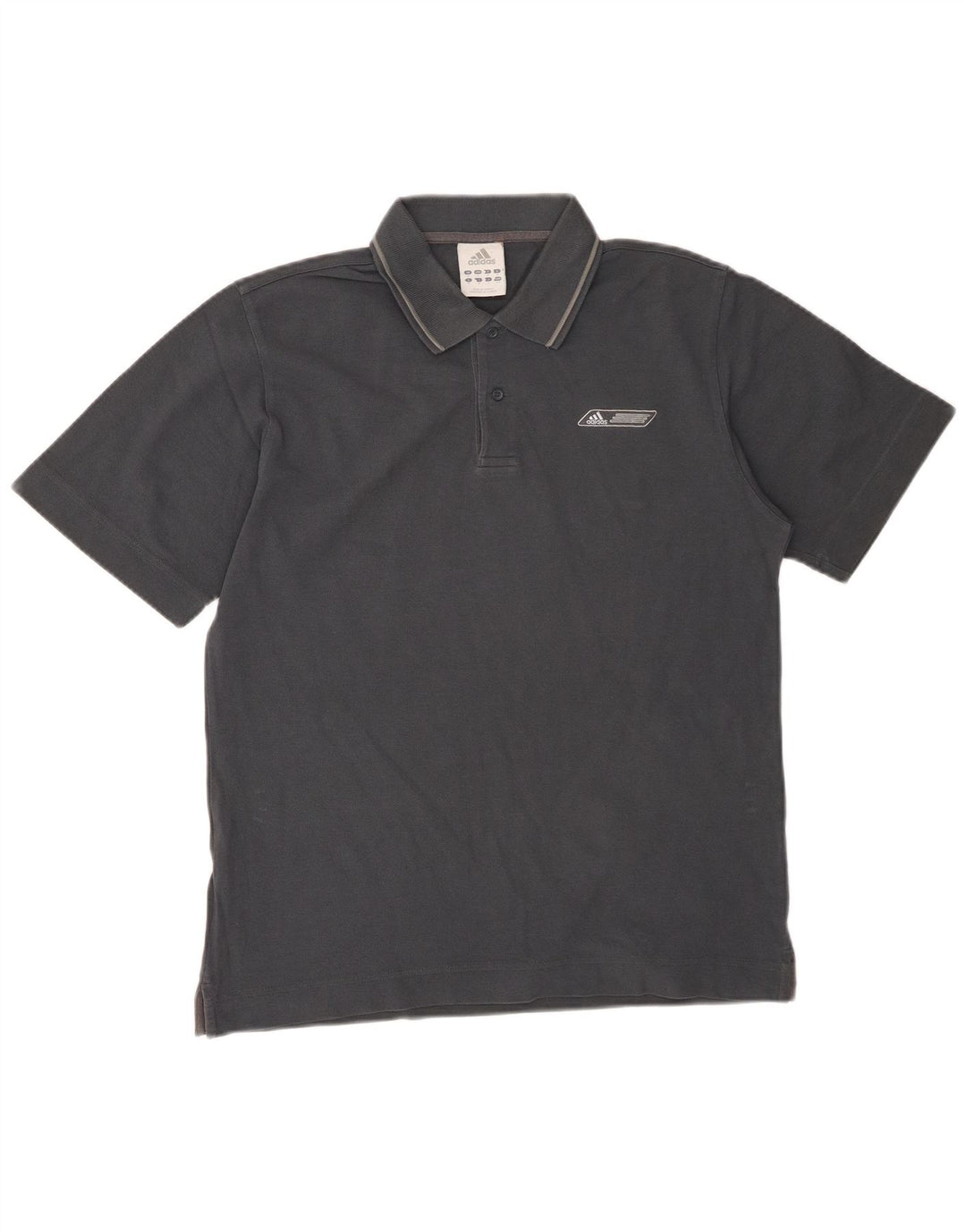 ADIDAS Mens Polo Shirt Medium Grey Cotton