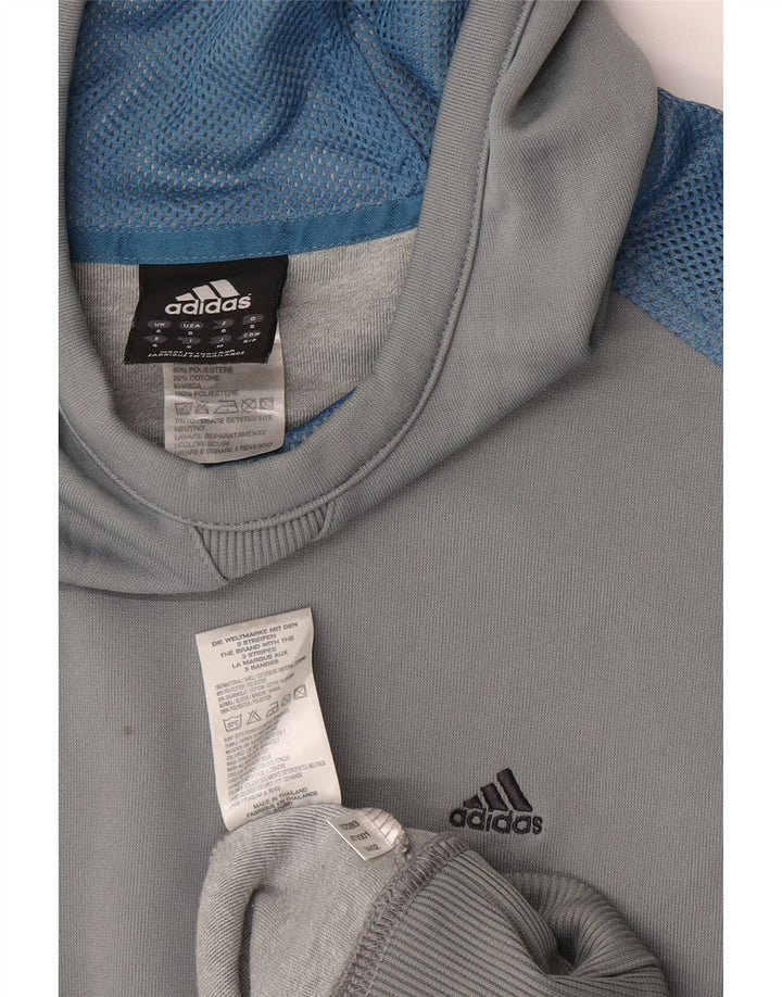 Adidas Hættetrøje til mænd Small Grå Colourblock Polyester