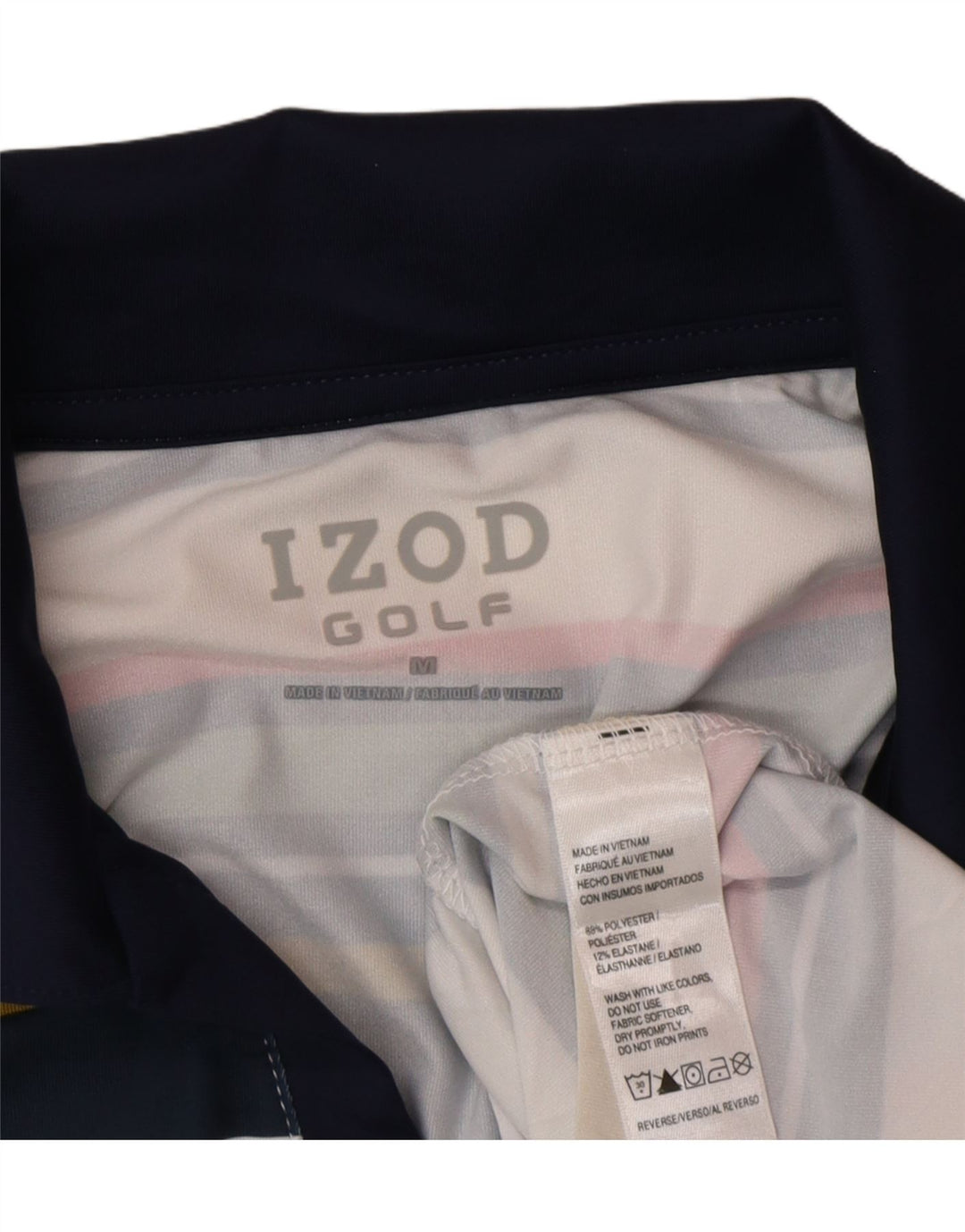 Izod Dame Polo Shirt UK 14 Medium Flerfarvet Stribet Polyester