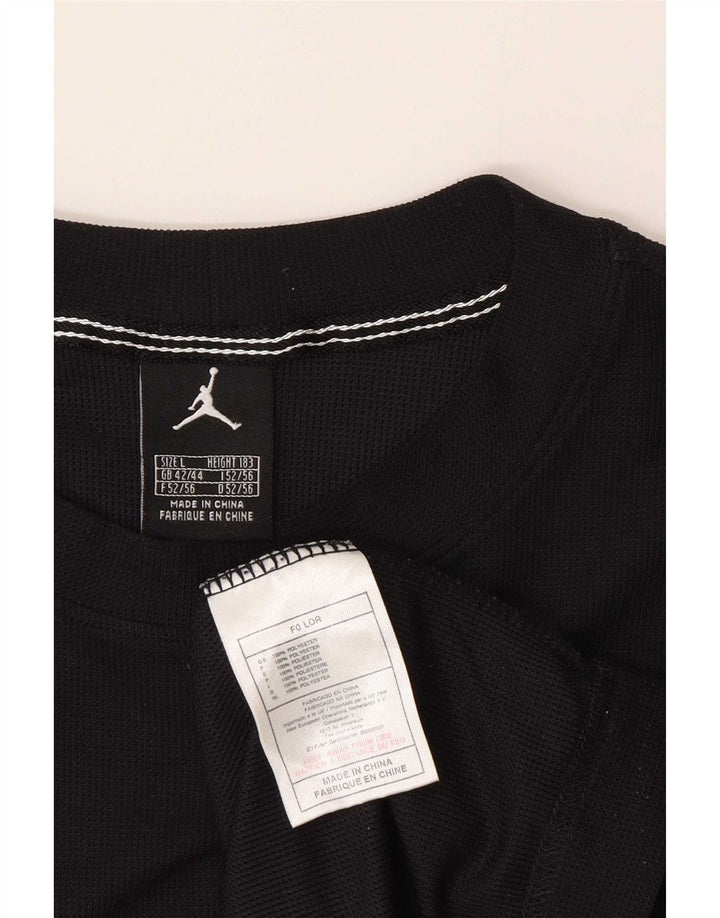 Jordan Herre Grafisk Top Langærmet UK 42/44 Stor Sort Polyester