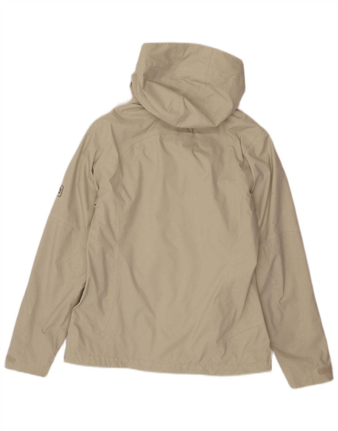 Jack Wolfskin Regnjakke med hætte til kvinder UK 8/10 Lille beige polyamid