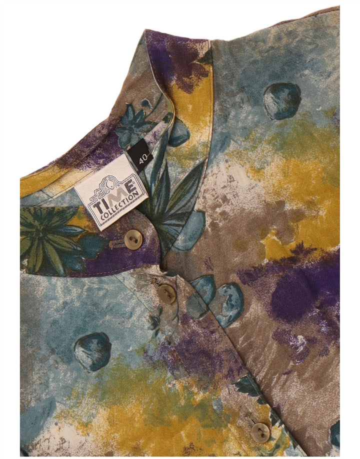 Vintage kvinders kortærmet skjortebluse EU 40 Medium Multicolored Floral